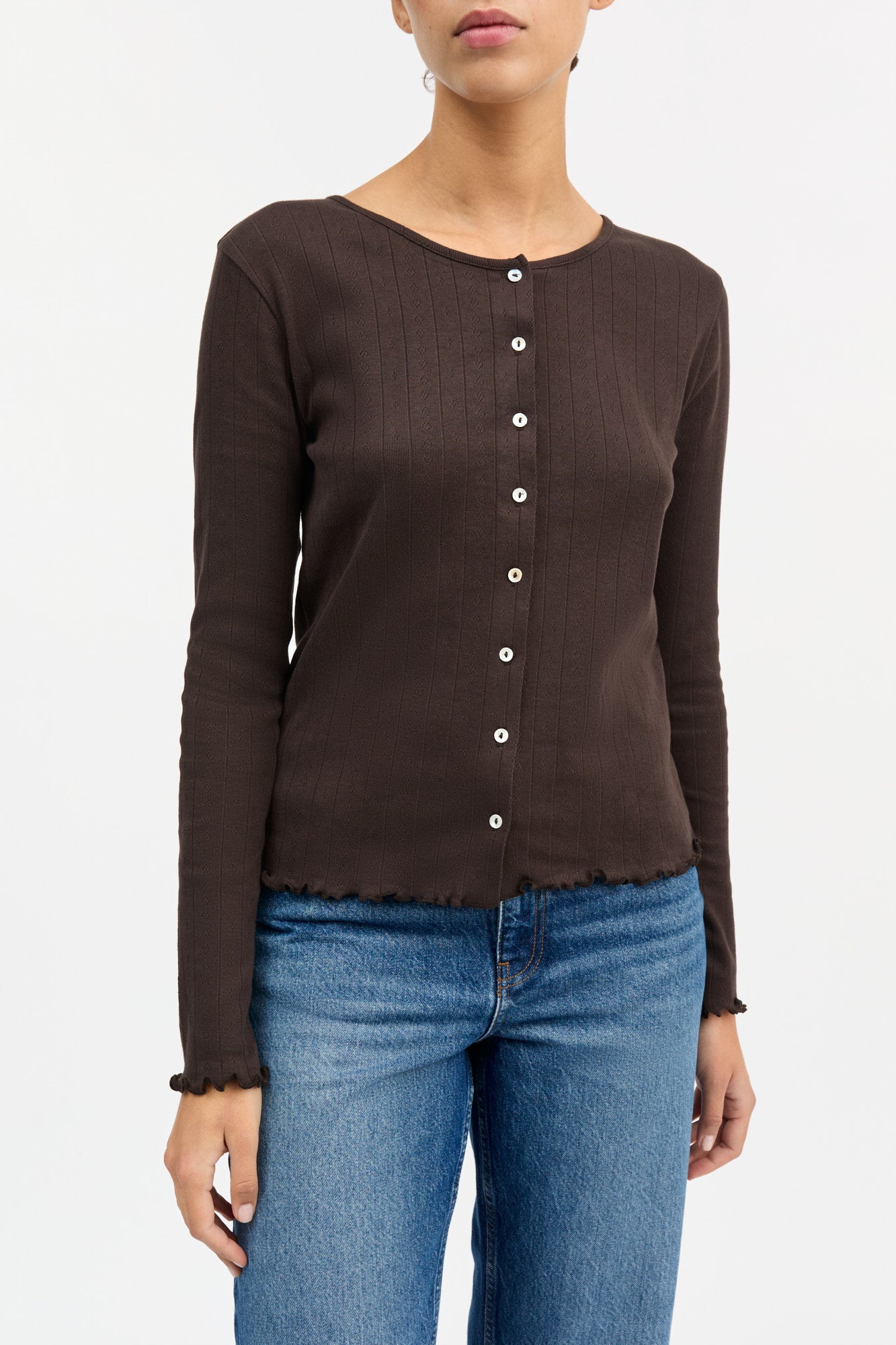 Skall Studio Edie cardigan Cardigan Dark brown